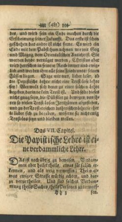 Das VII. Capitel. Die Papistische Lehre ist eine verdammliche Lehre