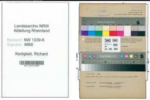 Entnazifizierung Richard Kedigkeit , geb. 04.08.1890 (Kaufmann)