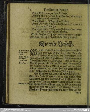 Die erste Ursach