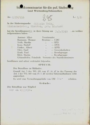 Trick, Wilhelm