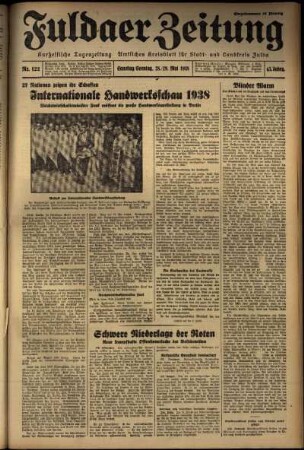 Ausgabe vom Sonntag, den 29. Mai 1938.