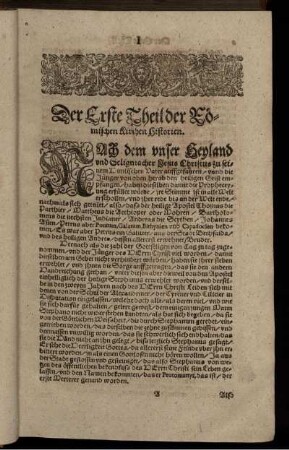 Der Erste Theil der Römischen Kirchen Historien