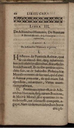 Liber III. De Actionibus Humanis; De Bonitate & Malitia Morali [...]