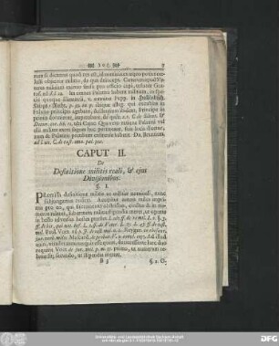Caput II. De Defintione militis reali, & eius Divisionibus.