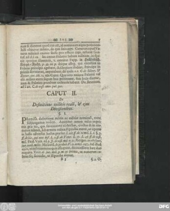 Caput II. De Defintione militis reali, & eius Divisionibus.