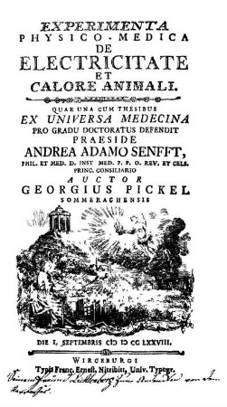 Experimenta Physico-Medica De Electricitate Et Calore Animali