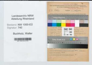 Entnazifizierung Walter Buchholz, geb. 08.04.1902 (Obermeister)