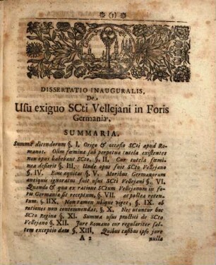 Dissertatio inauguralis iuridica, de usu exiguo SCti Velleiani in foris Germaniae
