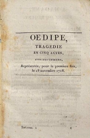 Théâtre De Voltaire, 1