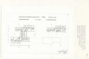 Jugendgästehaus für Berlin, Berlin-Charlottenburg (Diplomarbeit bei Willy Kreuer): Grundriss 2. und 7. Obergeschoss 1:200