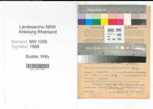 Entnazifizierung Willy Budde , geb. 27.01.1907 (Arbeiter)