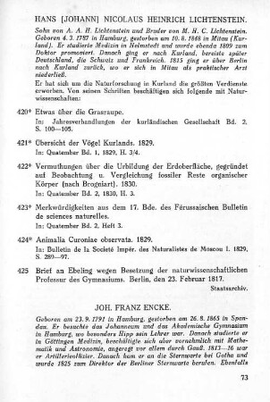 Hans (Johann) Nicolaus Heinrich Lichtenstein.