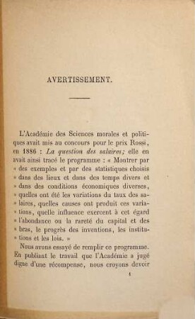 La question des salaires ou la question sociale