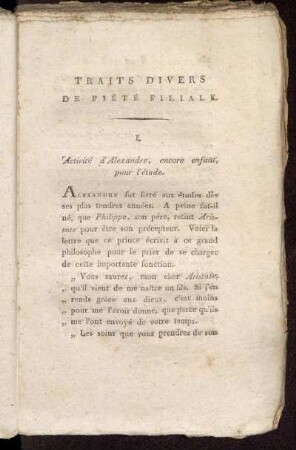 Traits Divers De Piété Filiale.