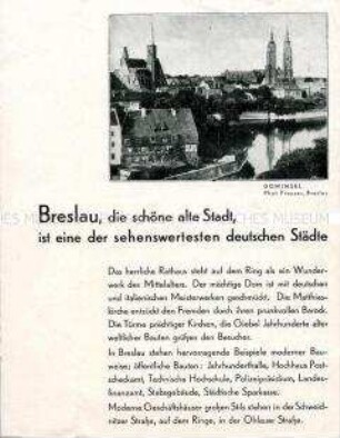 Reiseprospekt der Stadt Breslau (Fragment?)