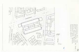Wohnen und Gewerbe am Kurfürstendamm, Berlin-Charlottenburg (Diplomarbeit bei Kurt Dübbers): Lageplan 1:500