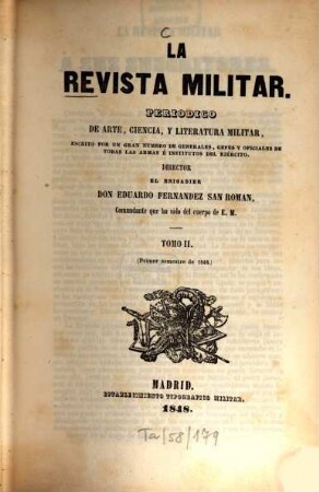 La revista militar : periódico de arte, ciencia y literatura militar, 2. 1848