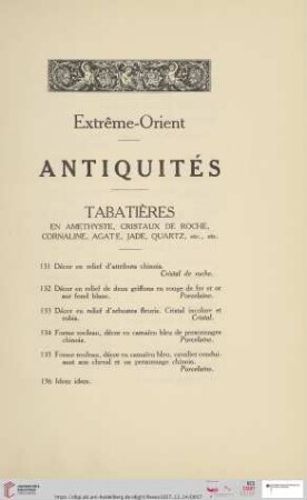 Extrême-Orient. Antiquités (Nr. 131 - 573)
