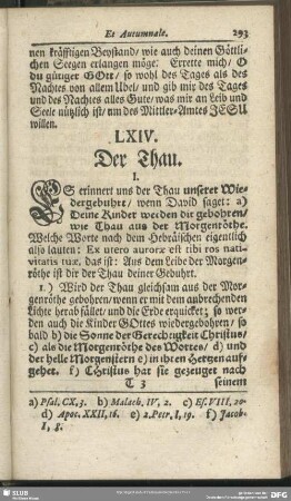 LXIV. Der Thau