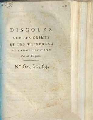 Discours sur les crimes et les tribunaux de haute trahison