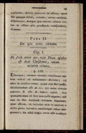 Cap. I. De sensu animi quo erga Deum affectos esse decet Christianos, veram virtutem colentes.