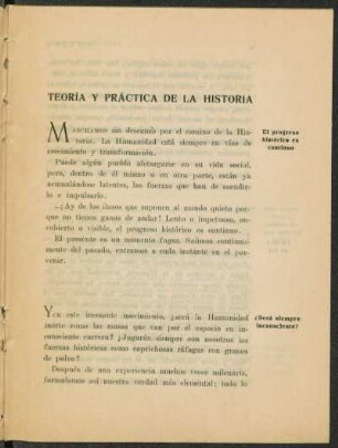 Teoría y práctica de la historia