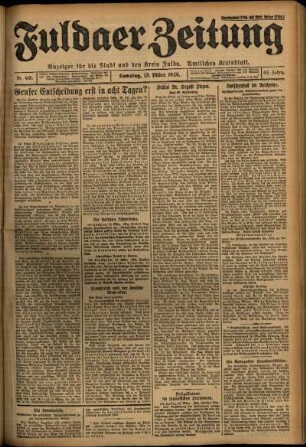 Ausgabe vom Samstag, den 13. März 1926.