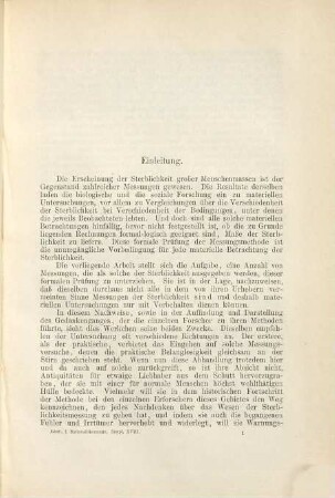 Geschichte und Kritik der Sterblichkeitsmessung bei Versicherungsanstalten