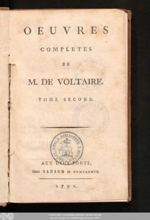 Tome Second = Theatre Complet, Tome Second: Contenant Zaire, Adelaide Du Guesclin, Amelie, ou Le Duc De Foix, La Mort De Cesar, Alzire, ou Les Americains