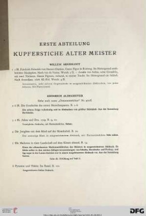 Kupferstiche Alter Meister (Nr. 1-1407)