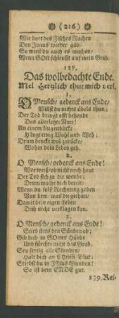 138. Das wohlbedachte Ende