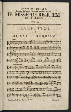 1-3, Missa I. De Requiem - Clarinetto I.