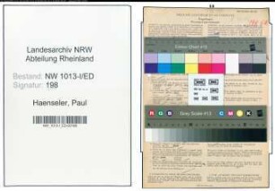 Entnazifizierung Paul Haenseler , geb. 19.04.1893 (Oberstudienrat)
