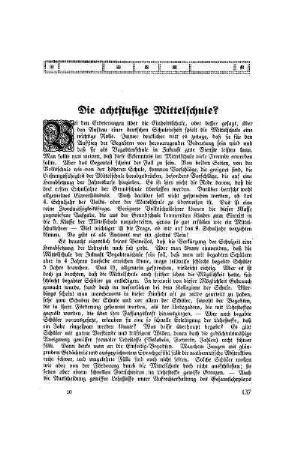 Die achtstufige Mittelschule?