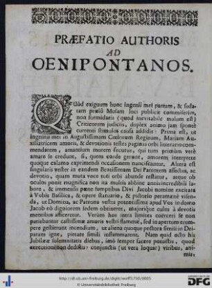 Praefatio Authoris Ad Oenipontanos.