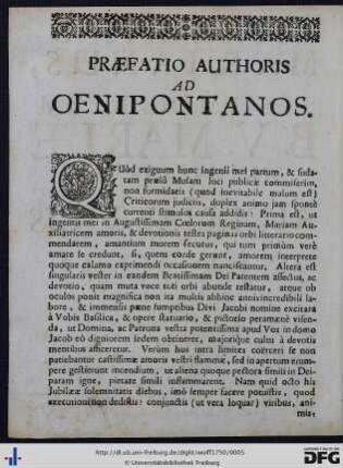 Praefatio Authoris Ad Oenipontanos.