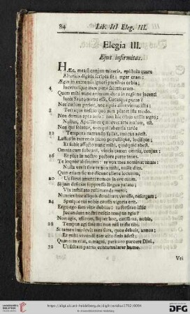 Elegia III. Ejus infirmitas / Das dritte Klag-Lied. Seine Krankheit