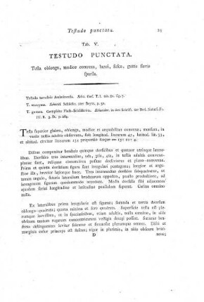 Tab. V. Testudo Punctata.