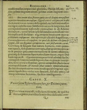 Caput X. Universalem Resurrectionem fore, per Dei omnipotentiam