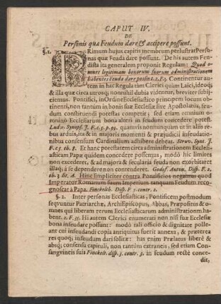 Caput IV. De Personis quae Feudum dare & accipere possunt.