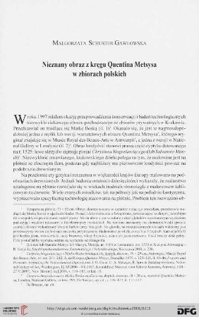 Nieznany obraz z kręgu Quentina Metsysa w zbiorach polskich