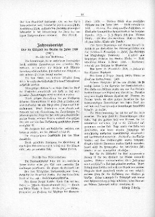 Jahresbericht über die Tätigkeit des Vereins im Jahre 1910