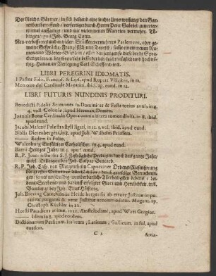 Libri Futuris Nundinis Prodituri.