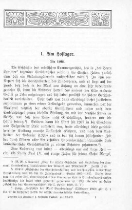 I. Am Hoflager. Bis 1698