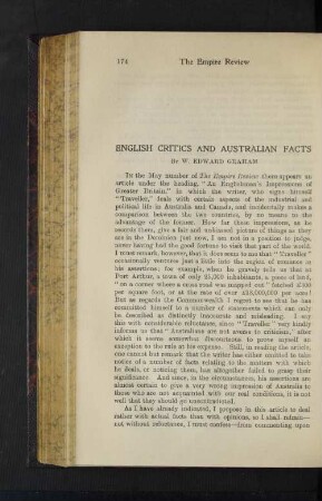 English Critics and Australian Facts.