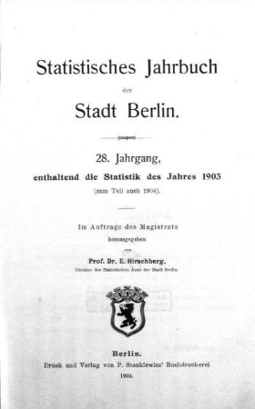 28.1903: Statistisches Jahrbuch der Stadt Berlin