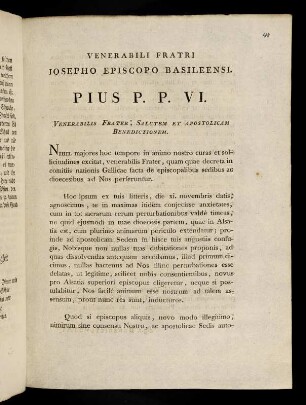 1r-4v, Venerabili Fratri Josepho Episcopo ...
