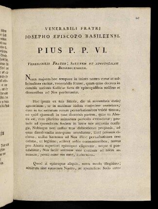 1r-4v, Venerabili Fratri Josepho Episcopo ...