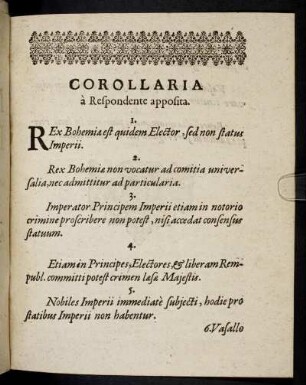 Corollaria a Respondente apposita.