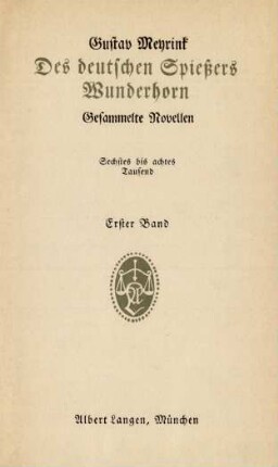 Bd. 1: Des deutschen Spießers Wunderhorn